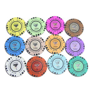 Ficha de póquer de arcilla de 14 GM de calidad de Casino con bandeja de denominación de calcomanía interna de color y logotipo personalizado - Product Image 2