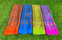 Sutra cerah Georgette saree kualitas terbaik lembut kain gaya Modern dicetak Saree dengan blus berat pesta pernikahan