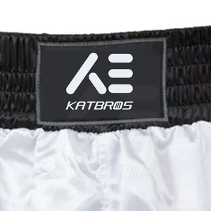 กางเกงชกมวยผู้ชาย KATBROS สีขาวลายเส้นสีดำ แห้งเร็ว ระบายอากาศได้ดี โพลีเอสเตอร์ 140 กรัม ชุดศิลปะการต่อสู้ ทรงปกติ ขนาดผู้ใหญ่ - Product Image 3