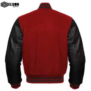 Top Quality Plain 100% Wool Baseball Varsity <b>Jackets</b> <b>With</b> Leather Sleeves Chenille Embroidery Logo Varsity <b>Jackets</b> For Men - Product Image 3