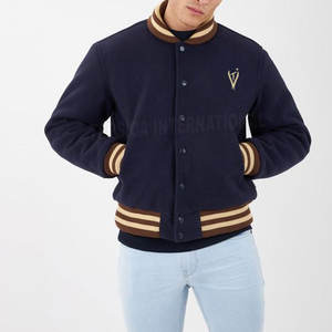 Veste d'hiver Lettermen de haute qualité faite à la main 100% laine coupe ajustée légère corne fermeture à bouton nouveau Design uni support mince toile - Product Image 5