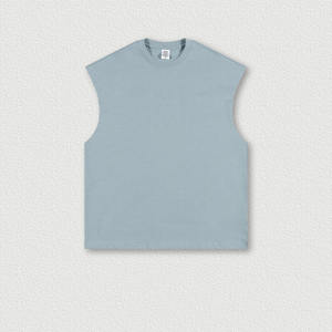 Débardeur de sport pour homme en gros, vêtements de sport décontractés d'été, tricot respirant, séchage rapide, matière légère, découpe des bras tombants, col rond - Product Image 1