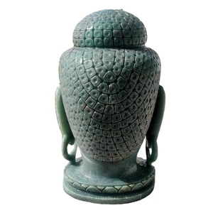 Buy Trending Green Aventurine Natural Modern <b>Buddha</b> <b>Head</b> Through-Carved Gemstone Sculpture Figurine Made India Handcrafted - Product Image 3
