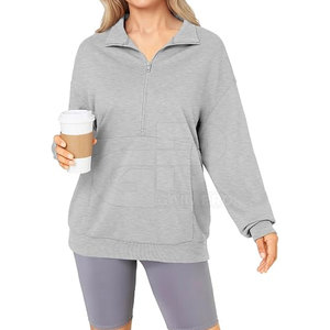Sudadera personalizada para mujer con cierre de cremallera de un cuarto y diseño contemporáneo de cuello alto para marcas y colecciones minoristas - Product Image 6