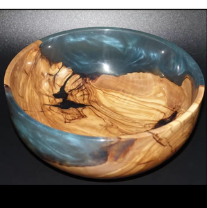 Impresionante Tazón de Madera y Resina Epoxi Ecológico Personalizado, Colores Vibrantes, Diseño Clásico para Ensaladas, Fiestas y Restaurantes - Product Image 4