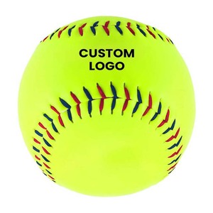 Pelota de softbol de cuero de Color verde claro de 12 pulgadas, pelota de béisbol con logotipo personalizado, diseño personalizado hecho a mano, entretenimiento deportivo para adultos - Product Image 2