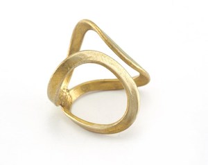 Raw Brass Adjustable <b>Ring</b> <b>Blank</b> Base Hoop Loop Connector Findings Lightweight Durable Eco-Friendly 16mm Band Width - Product Image 2