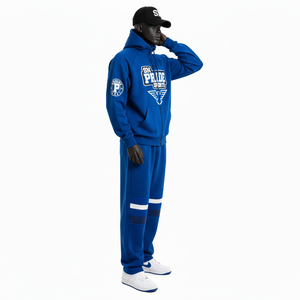 Survêtements d'hiver à capuche décontractés de qualité supérieure, écologiques, en molleton technique de coton respirant, couleur unie, avec logo personnalisé 2026 - Product Image 3