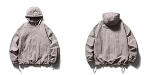 Chaqueta cortavientos de invierno con estilo para hombre, chaqueta cortavientos con cremallera fina a prueba de viento cálida sólida a la moda personalizada - Product Image 4