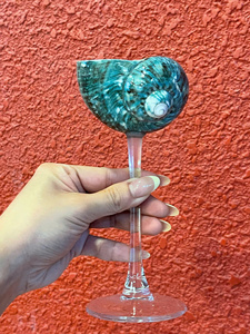 Copa de Martini pulida hecha a mano | Cristal de concha marina natural | Copa de concha sostenible para restaurantes y compradores mayoristas. - Product Image 3