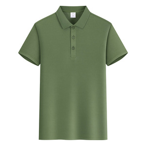 T-shirt à manches courtes de couleur unie en polyester 100% personnalisé OEM avec logo brodé vêtements de travail de couleur unie polos - Product Image 4