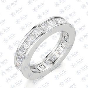 7.00แหวนเพชรโมอิสแบบตัดเป็นรูปเจ้าหญิง CTW สำหรับผู้หญิงของขวัญวันครบรอบและวันเกิดสำหรับความรักของคุณ - Product Image 3