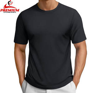 T-shirts 100% coton pour hommes de haute qualité Logo personnalisé col rond vierge coupe ajustée maillot solide ajustement normal t-shirts à col rond - Product Image 3