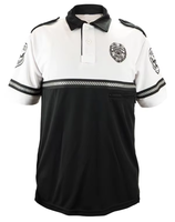 Chemise de patrouille cycliste de première qualité 100% coton anti-plis avec patch de sécurité, bicolore, poche zippée et bandes réfléchissantes