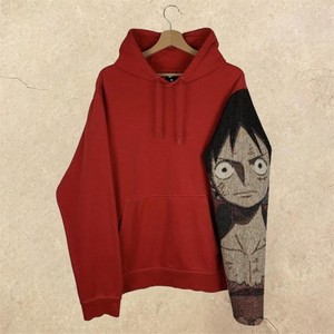 Streetwear Unisex Color Blocked Crewneck Anime tejido Jacquard tapiz manga Sudadera con capucha - Product Image 5