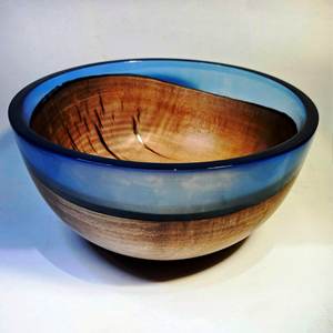 Bol de fil de résine rose en bois tourné à la main Worx bol en bois et résine en ligne au meilleur prix taille de produit personnalisée fabriquée en inde - Product Image 5