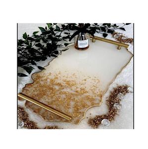 Plato de resina de primera calidad, colorido diseño hecho a mano, ideal para servir aperitivos, postres de frutas o elegante acento decorativo para el hogar - Product Image 1