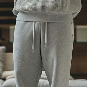 Pantalon de jogging épais 400g pour hommes et femmes Pantalon de sport unisexe à taille haute avec cordon de serrage, coupe ample, design personnalisé - Product Image 2