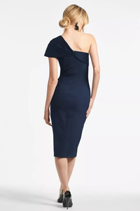 Robe d'été pour femme en lin/coton, coupe fourreau, longueur genou, manches bouffantes, motif cachemire, style mode, travail, moto et motard, avec poches, taille personnalisée - Product Image 4