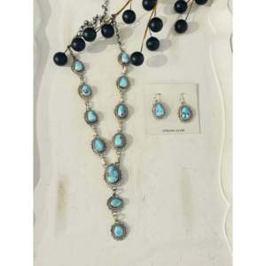 Conjunto de Collar Lariat Golden Hills de Thomas Francisco, con Turquesa y Plata de Ley, Cadenas con Cuentas de Cobre de Estilo Religioso, para Fiestas o Regalos - Product Image 2