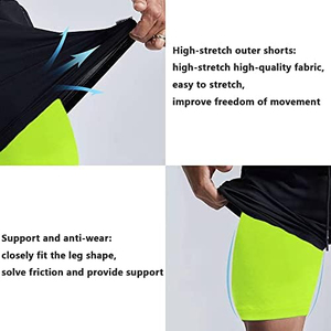 Pantalones cortos deportivos DryFit de 5 pulgadas OEM, pantalones cortos de poliéster de malla de alto rendimiento sólidos para correr, entrenamiento, transpirables, OEM personalizado - Product Image 3
