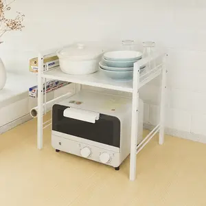 2 Stufen einstellbare kompakte Küchengeräte Lagerung Organisator Küche Zubehör Lagerung Regal Arbeits platte Geräte Regale