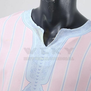 Robe musulmane décontractée respirante à col montant et à manches longues pour hommes vêtements islamiques caftan Thobe pour hommes - Product Image 4