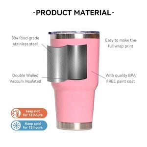 SilverJet Custom Logo Tumbler 20oz 30oz Stainless Steel Vacuum Insulated <b>Coffee</b> Travel Mug With Lid - Product Image 5