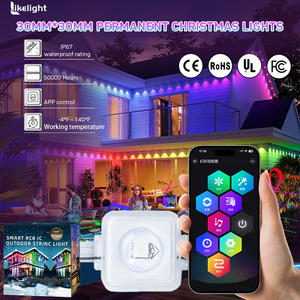 Luces LED de cadena para exteriores, permanentes, para aleros, con WiFi inteligente, IP67, DC24V, UCS2904, RGBW, OEM, ODM, venta al por mayor - Product Image 1