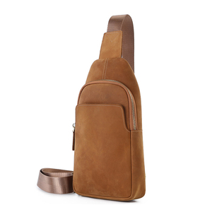 Bolso de pecho minimalista de gamuza con cierre de cremallera para uso diario - Product Image 1