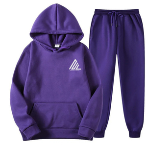 Conjunto de Sudadera con Capucha y Pantalones de Forro Polar para Hombre, Invierno 2025, Personalizado al por Mayor, Impresión por Transferencia de Calor, Sudadera Informal Lisa de Algodón - Product Image 6