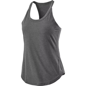 Impression personnalisée Dames Gym Séchage Rapide Polyester Spandex Tops Singlet Blanc Femmes Athlétique Ajusté Course Retour Running Débardeurs - Product Image 4