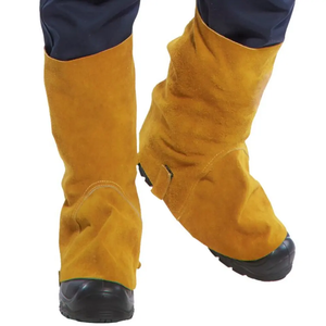 Top Selling Custom Logo Cowhide Leather Half <b>Boots</b> Waterproof Welding Spats with Shoe <b>Cover</b> for Foot Protection for Welder - Product Image 1