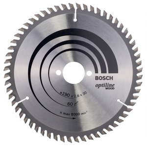 Optiline 190mm Circular Saw Blade with 60 Teeth 30mm Bore 2.6mm Kerf Carbide-Tipped for <b>Garden</b> Hand <b>Tools</b> BOSCH Brand - Product Image 3