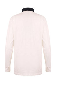 Polo cómodo transpirable de manga larga escolar para hombre con logotipo bordado personalizado - Product Image 2