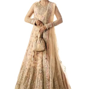 ชุดเดรสปาร์ตี้สำหรับผู้หญิงชุดเดรสลูกไม้แฟนซีสำหรับงานแต่งงานสไตล์ปากีสถานที่สวยงามมีสไตล์ - Product Image 1