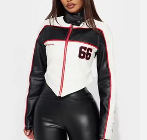Veste universitaire de luxe pour femmes, logo brodé personnalisé, doublure en nylon, écologique, réversible, streetwear court, course - Product Image 6