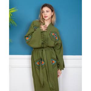 ชุดกิโมโนผู้หญิงแบบยาว ดีไซน์เรียบง่ายทันสมัย แขนยาว ทรงพลิ้วไหว สวมใส่ง่าย สร้างลุคที่ทันสมัย - Product Image 3