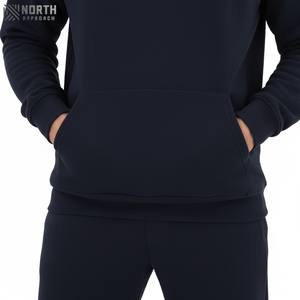 Ensemble survêtement de luxe pour homme en coton 100% uni avec poches à capuche, lavage à l'acide personnalisé, style décontracté, pour l'hiver - Product Image 5