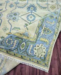 NOEUD RUG fait à la main noué de haute qualité laine Oushak nouveau moderne brodé travail doublure motif tapis pour salon, chambres à coucher - Product Image 5