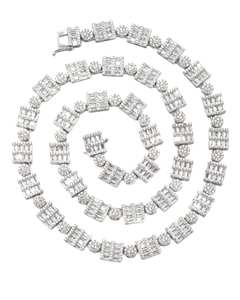 สร้อยคอฮิปฮอปสีทอง10K 14K ประดับเพชรโมอิสโครเมี่ยมชุบโรเดียมแบบโซ่สไตล์ไมอามี่สไตล์คิวบาสำหรับผู้ชาย - Product Image 1