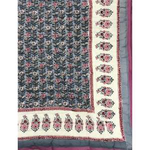 Traditional Style Hand Block Printed Cotton <b>Single</b> <b>Quilt</b> for Home Use - Product Image 2