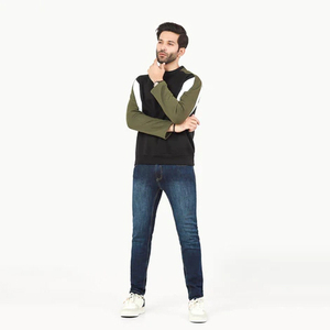 Blanc impression personnalisée col rond goutte épaule hommes hiver sweat 500 Gsm polaire 100% coton écologique de haute qualité - Product Image 3