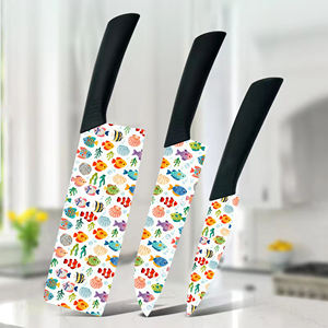 ชุดมีดครัวระดับพรีเมียม 3 ชิ้น ใบมีดเซรามิก ด้ามพลาสติก คุณภาพสูง ใช้กับเครื่องล้างจานได้ เหมาะสำหรับปิ้งย่างและกิจกรรมกลางแจ้ง ลดราคาพิเศษ - Product Image 1