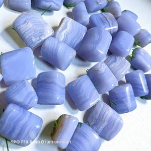 Blue Lace Agate Tumbled Stone Carved <b>Crystal</b> <b>Bracelet</b> for Home Decoration Bulk Wholesale From India Theme of Love and Light - Product Image 4