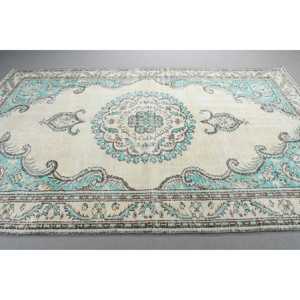 Alfombra Turca Vintage de Lana Azul, 6,4x10,1 pies (195x307 cm) - Product Image 2