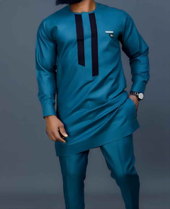 High Quality <b>Men's</b> Set <b>African</b> 2-Piece Casual Long Sleeve Shirt Tops Pants Suit Dashiki Traditional <b>Clothing</b> Breathable Quick - Product Image 6