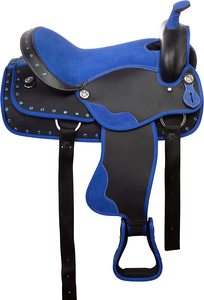 Selle de cheval de baril synthétique de course occidentale de qualité supérieure avec ensemble de tack assorti pour l'équitation - Product Image 2