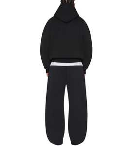 Survêtement décontracté pour homme personnalisé, lourd, avec sweat à capuche zippé, pantalon de survêtement ample à jambes larges, tissu extensible dans les quatre sens, respirant - Product Image 2