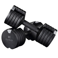 Floriey 12.5LB/5,6 KG Mancuerna de acero ajustable recubierta 5 en 1 Ajustable 2,5-12.5LB Unisex Home Fitness Gym Pesas libres